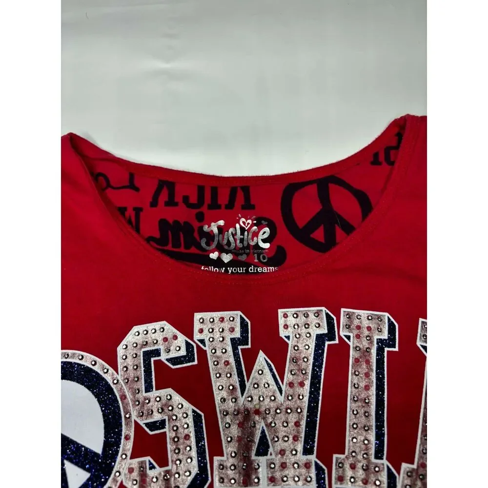 Justice SWIM girls size 10 short sleeve shirt